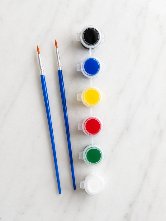 6-Color Acrylic Paint Set with 2 Detail Brushes